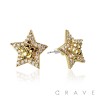 PAIR OF 18K GOLD PLATED INGOT CENTERED STAR SHAPE NUGGET EARRINGS